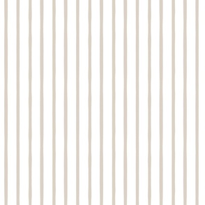 Pencil Hand Drawn Stripe in Light Tan on White