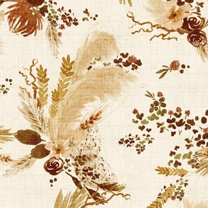 Boho Clover Floral-linen-fall-muted-large