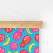 Tropical Fruits With Lotsa Dots in Pop Art Brights - SMALL Scale - UnBlink Studio by Jackie Tahara