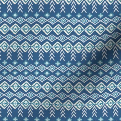 Geometric Abstract Fairisle Knit Pattern in Blue