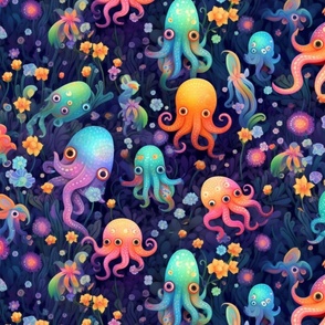 Happy Colorful Kids Octopus's Garden