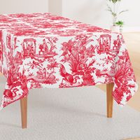 Chinoiserie Toile ~ Red on White  