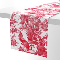 Chinoiserie Toile ~ Red on White  