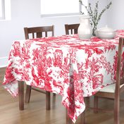 Chinoiserie Toile ~ Red on White  