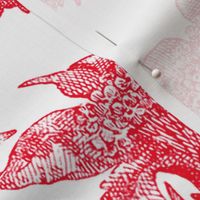 Chinoiserie Toile ~ Red on White  