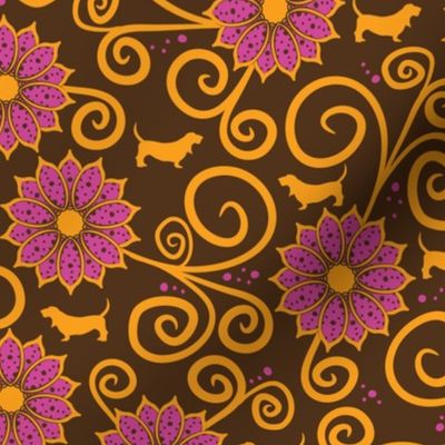 Samba Bassets Floral (Dark)