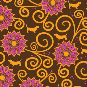 Samba Bassets Floral (Dark)