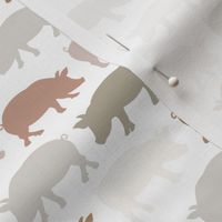 small pigs: slipper, summer sage, suede, cotton, morganite, moon shadow