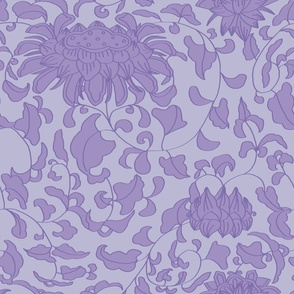 Chinoiserie Vines in Tonal Lilac Purple