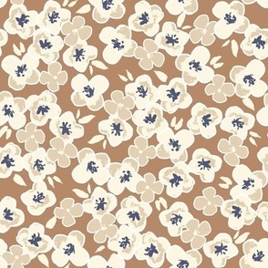 Medium hydrangea in neutral cream and brown, gender neutral coastal floral for girls dresses