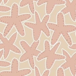 medium gender neutral starfish in cream and brown, trans seasonal coastal for boys and girls