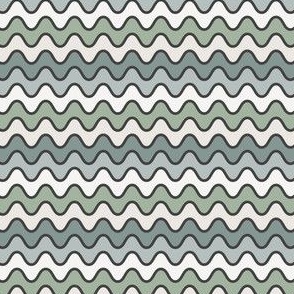 Sage Groovy Wavy Zig Zags: Small  (Coffee Collection)

