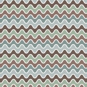  Sage/Brown Groovy Wavy Zig Zags: Small (Coffee Collection)

