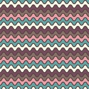 Washington DC in the Spring- Groovy Wavy Zig Zags, Turquoise, Plum: Medium