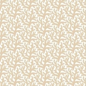 Tiny  coral in sandy beige, neutral pattern for kids and baby, trans seasonal coastal beach print