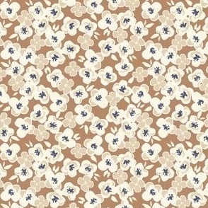 Small  hydrangea in neutral cream and brown, gender neutral coastal floral for girls dresses