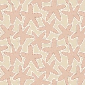 Small gender neutral starfish in cream and brown, trans seasonal coastal for boys and girls