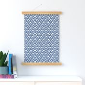 French Country Rooster Lattice, White and Chambray- Large