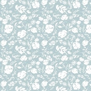 Small White on Teal Florals / Roses