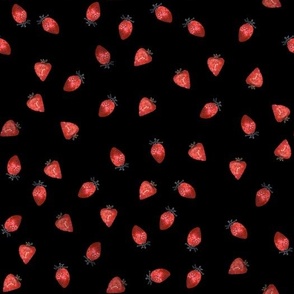 strawberries on black / small