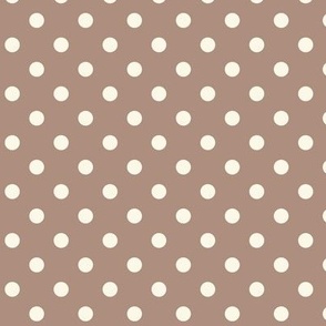 Dark Dotty: Rosy Brown & Cream Polka Dot