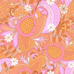 Tropical Fruit Punch - Summer tropical fruits Brown Pink by Jac Slade