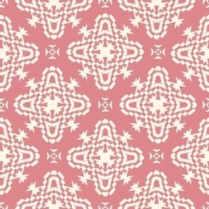 Boho Aztec Geometric Light Pink and Ecru