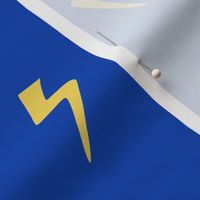 Thunderbolts in Illustrated Yellow on Bright Blue Background
