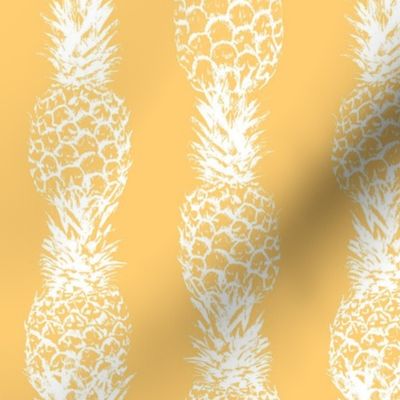 medium pineapple stripes toile de jouy-  bright sunshine yellow