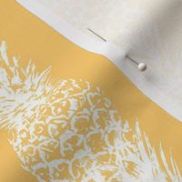 medium pineapple stripes toile de jouy-  bright sunshine yellow