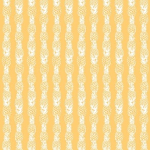small pineapple pinstripes toile de jouy-  bright sunshine yellow