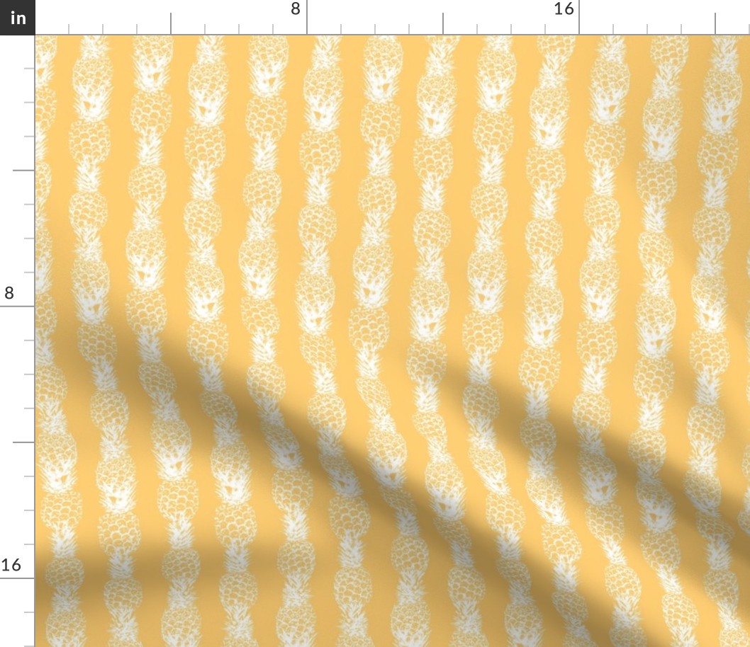 small pineapple pinstripes toile de jouy-  bright sunshine yellow