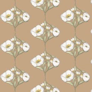 Charming Floral Print Natural Nude Non Woven Wallpaper Australia