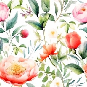 WATERCOLOR LOVELY FLOWERS 8 FLWRHT