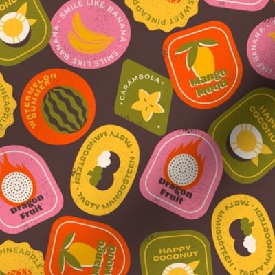 tropical fruit stickers 
