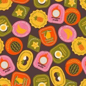 tropical fruit stickers 