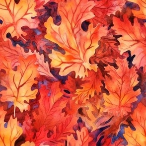 WATERCOLOR AUTUMN FOLIAGES 5 FLWRHT