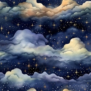 NIGHT DREAMY CLOUDS 4 FLWRHT