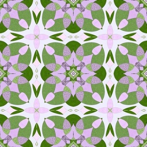 Pink and green flowers