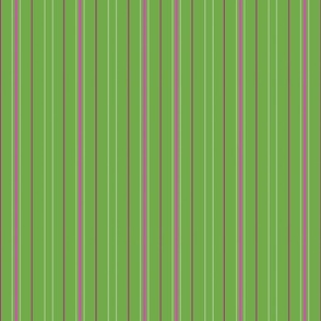 Vertical stripes on green