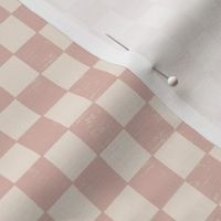 Small Rustic checkerboard with mauve pink and peach checkers