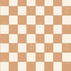 Large Rustic checkerboard with apricot and cream checkers