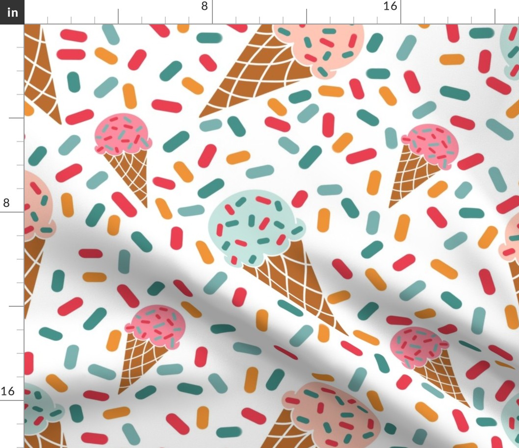 Summer chill ice cream print (white) - large