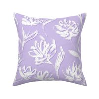 Elegant simple white flowers with lilac background (wallpaper jumbo size version)