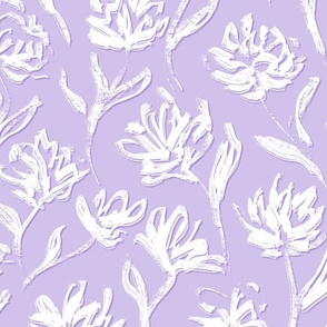 Elegant simple white flowers with lilac background (wallpaper jumbo size version)
