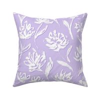 Elegant simple white flowers with lilac background (medium size version)