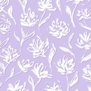 Elegant simple white flowers with lilac background (medium size version)