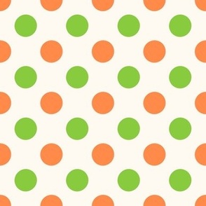 Green Orange Polka Dots - medium size