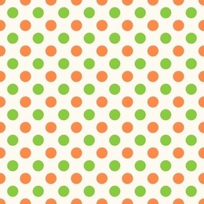 Green Orange Polka Dots - small size