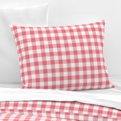 Festive Watermelon Pink Gingham Plaid / Cottagecore / Large